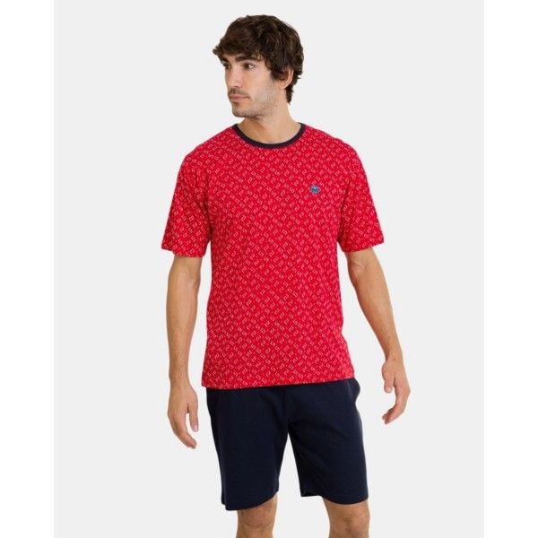 Piżama męska rozm. XL P241304 Red 299. Czerwone piżamy Massana Homewear, m, bez wzorów, z bawełny, bez ramiączek. Za 222.00 zł.