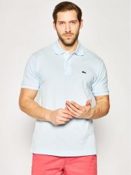 Lacoste Polo L1212 Niebieski Classic Fit. Niebieskie koszulki polo LACOSTE, l, bez wzorów, z bawełny, bez kołnierzyka, bez ramiączek. Za 249.99 zł.