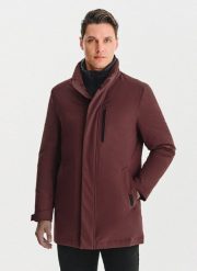 PAKO LORENTE – Bordowa kurtka puchowa. Czerwone kurtki Pako Lorente, bez wzorów, z elastanu, bez kaptura. Za 799.99 zł.