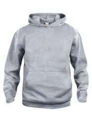 Clique Basic Hoody Junior szary melanż, bluza z kapturem wytrzymała – grey. Szare bluzy z kapturem CLIQUE, bez wzorów, z bawełny, z kapturem. Za 145.80 zł.