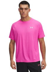 Under Armour Koszulka funkcyjna w kolorze różowym rozmiar: L. Różowe t-shirty sportowe Under Armour, bez wzorów, z materiału, bez ramiączek, outdoorowe. Za 83.03 zł.