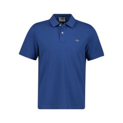 Polo Gant Regular Shield. Niebieskie koszulki polo GANT, m, bez wzorów, bez kołnierzyka, bez ramiączek. Za 302.50 zł.