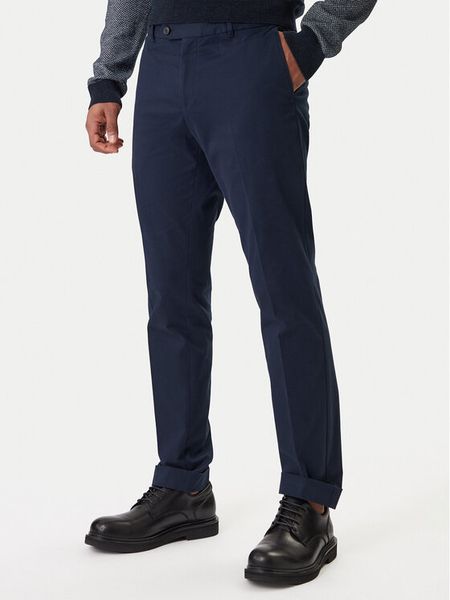 BOSS Spodnie garniturowe C-Genius 50555035 Granatowy Slim Fit. Niebieskie eleganckie spodnie Boss, m, bez wzorów, z bawełny. Za 465.99 zł.