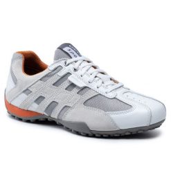 Półbuty Geox. Szare eleganckie półbuty Geox, bez wzorów, bez obcasa, bez zapięcia. Za 359.99 zł.