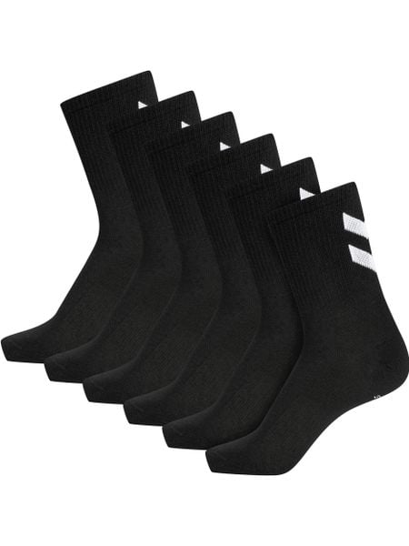 Skarpetki czarne Hummel hmlCHEVRON 6-PACK SOCKS uniwersalne. Czarne skarpetki sportowe Hummel, bez wzorów, z bawełny. Za 67.00 zł.