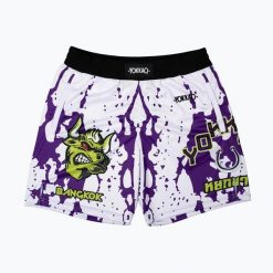 Spodenki treningowe męskie YOKKAO Angry Bull Workout. Białe krótkie spodenki sportowe YOKKAO, m, bez wzorów, z materiału. Za 189.99 zł.