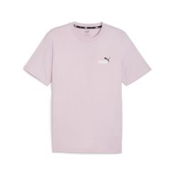 Koszulka Sportowa Męska Puma Ess+ 2 Col Small Logo. Fioletowe t-shirty sportowe Puma, bez wzorów, bez ramiączek, na jogę i pilates. Za 77.99 zł.