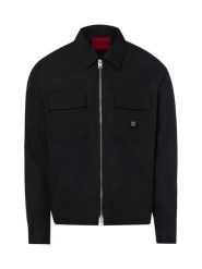 HUGO marynarka w stylu koszuli Mężczyźni Comfort Fit Sztuczne włókno czarny, XXL. Czarne garnitury Hugo, na co dzień, m, z aplikacjami, z syntetyku. Za 799.95 zł.