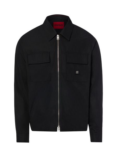 HUGO marynarka w stylu koszuli Mężczyźni Comfort Fit Sztuczne włókno czarny, XXL. Czarne garnitury Hugo, na co dzień, m, z aplikacjami, z syntetyku. Za 799.95 zł.