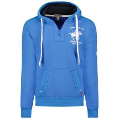 Bluza męska Geographical Norway FOLTON EO MEN 100, błękit królewski. Niebieskie bluzy z kapturem Geographical Norway, m, bez wzorów, z bawełny. Za 169.00 zł.