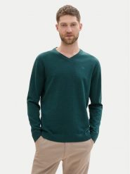 Tom Tailor Sweter 1039806 Zielony Regular Fit. Zielone swetry rozpinane Tom Tailor, l, bez wzorów, z bawełny, bez kołnierzyka, bez ramiączek. Za 169.99 zł.
