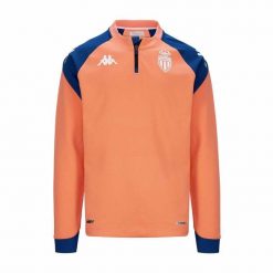 Bluza treningowa z zamkiem błyskawicznym 1/4 AS Monaco Pro 7 2023/24. Brązowe bluzy Kappa, xl, bez wzorów, bez kaptura. W wyprzedaży za 195.00 zł.