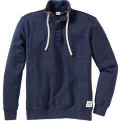 Bluza z zamkiem i plisą guzikową Regular Fit bonprix niebieski melanż. Bluzy marki bonprix. Za 54.99 zł.