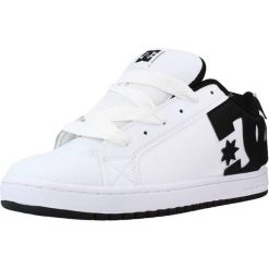 Buty do chodzenia męskie DC Court Graffik Skate. Białe buty trekkingowe DC Shoes, bez wzorów, ze skóry, bez zapięcia. Za 385.22 zł.