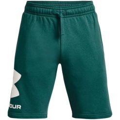 Spodenki fitness męskie Under Armour Rival Fleece. Zielone szorty Under Armour, m, bez wzorów, sportowe. Za 145.99 zł.