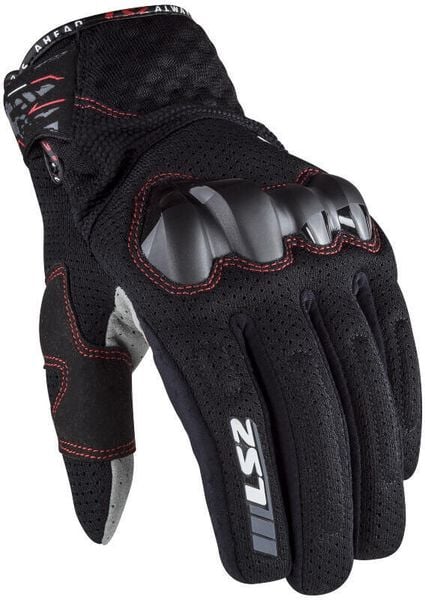 Rękawiczki LS2 Chaki Man S - Air Mesh, czarne, kompatybilne z ekranem dotykowym. Czarne rękawiczki L2S, na lato, bez wzorów, z materiału. Za 316.95 zł.