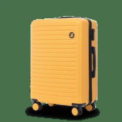 Walizka ŚREDNIA Wings ABS+ COOT 24" Yellow. Żółte walizki Wings, bez wzorów, z materiału, średnie. Za 149.90 zł.