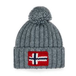 Czapka Napapijri. Szare czapki zimowe Napapijri, bez wzorów. Za 219.99 zł.