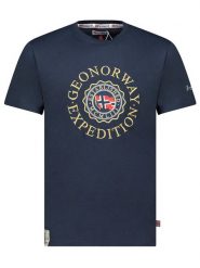 Geographical Norway Koszulka "Joe" w kolorze granatowym rozmiar: S. Niebieskie bezrękawniki Geographical Norway, s, bez wzorów, z bawełny, bez kołnierzyka, bez ramiączek. Za 75.16 zł.