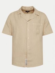 La Martina Koszula YMC025 TL319 Beżowy Regular Fit. Brązowe koszule La Martina, l, bez wzorów, ze lnu, bez kołnierzyka, bez ramiączek. Za 379.99 zł.