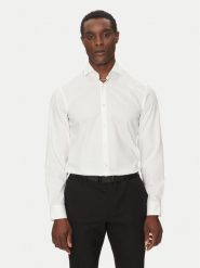 HUGO Koszula Kason 50482056 Biały Slim Fit. Białe koszule Hugo, m, bez wzorów, z bawełny, bez kołnierzyka, bez ramiączek. Za 229.99 zł.