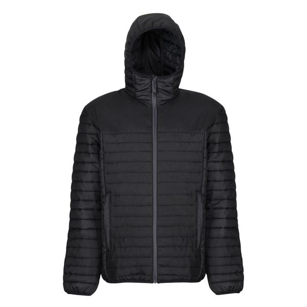 Męska Kurtka Ocieplana Z Kapturem Ecodown. Czarne kurtki Regatta, l, bez wzorów, z materiału, z kapturem. Za 683.99 zł.