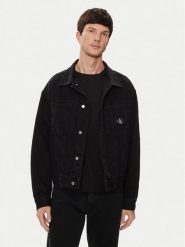 Calvin Klein Jeans Kurtka jeansowa J30J325751 Czarny Relaxed Fit. Czarne kurtki Calvin Klein Jeans, m, bez wzorów, z bawełny, bez kaptura. Za 329.99 zł.