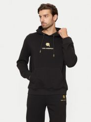 KARL LAGERFELD Bluza 705460 551900 Czarny Regular Fit. Czarne bluzy KARL LAGERFELD, m, bez wzorów, z bawełny, bez kaptura. Za 679.99 zł.