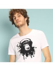 WOOOP Koszulka "Creative Monkey" w kolorze białym rozmiar: XXL. Białe bezrękawniki Wooop, xxl, bez wzorów, z bawełny, bez kołnierzyka, bez ramiączek. Za 66.31 zł.