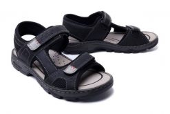 RIEKER 26156-02 black, sandały męskie. Czarne sandały Rieker, bez zapięcia. Za 232.43 zł.