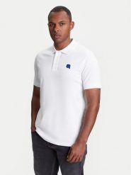 KARL LAGERFELD Polo 745022 553231 Biały Regular Fit. Białe koszulki polo sportowe KARL LAGERFELD, m, bez wzorów, z bawełny, bez kołnierzyka, bez ramiączek. Za 319.99 zł.