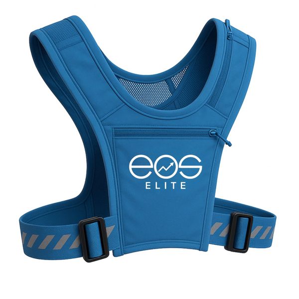 Kamizelka do biegania Eos Elite. Niebieskie kamizelki sportowe EOS ELITE, l, bez wzorów, z materiału, bez kaptura, do biegania. Za 129.99 zł.