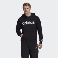 Bluza męska adidas Essentials French Terry Linear Logo Hoodie. Białe bluzy z kapturem Adidas, m, bez wzorów, z kapturem. Za 129.09 zł.
