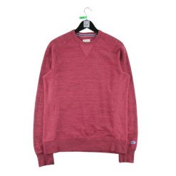 Męska czerwona bluza. Czerwone bluzy bez kaptura Champion, l, bez wzorów, z materiału, bez kaptura. Za 85.16 zł.