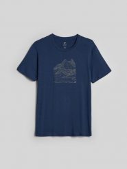 4F Koszulka trekkingowa z włókna bambusowego męska - denim XXL. T-shirty sportowe 4F, bez wzorów, z denimu, bez ramiączek, trekkingowe. Za 119.99 zł.