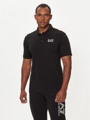 EA7 Emporio Armani Polo 6DPF16 PJVQZ 1200 Czarny Regular Fit. Czarne koszulki polo EA7 Emporio Armani, m, bez wzorów, z bawełny, bez kołnierzyka, bez ramiączek. Za 259.99 zł.