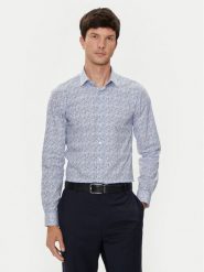Calvin Klein Koszula Floral K10K113175 Niebieski Slim Fit. Niebieskie koszule CALVIN KLEIN, m, bez wzorów, z bawełny, bez kołnierzyka, bez ramiączek. Za 199.99 zł.