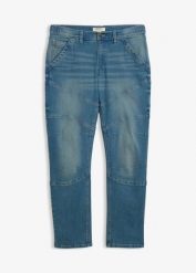 Jeansy regular fit z elastycznym pasem, straight. Niebieskie jeansy bonprix, m. Za 54.99 zł.