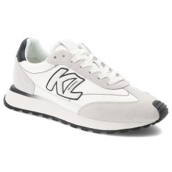 Białe Sneakersy Karl Lagerfeld Stylowe Obuwie Męskie Premium. Białe buty sportowe casual KARL LAGERFELD, bez wzorów, z gumy, bez zapięcia. Za 909.00 zł.