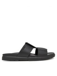 Calvin Klein Klapki Lug Sandal Double T Lth HM0HM01734 Czarny. Czarne klapki CALVIN KLEIN, ze skóry. Za 379.99 zł.