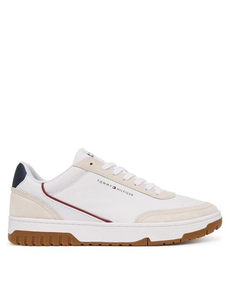 Tommy Hilfiger Sneakersy Th Basket Core Leather Suede Mix FM0FM05881 Biały. Białe buty sportowe casual Tommy Hilfiger, bez wzorów, ze skóry, bez zapięcia. Za 449.99 zł.