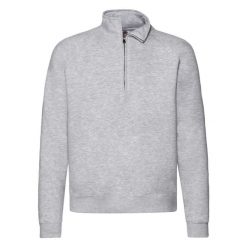 Bluza Męska Premium Plain Quarter Zip Raglan. Szare bluzy Fruit of the Loom, m, bez wzorów, bez kaptura. Za 175.99 zł.