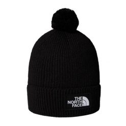 Czapka zimowa The North Face LOGO BOX POM BEANIE. Czarne czapki zimowe The North Face, bez wzorów. W wyprzedaży za 119.00 zł.