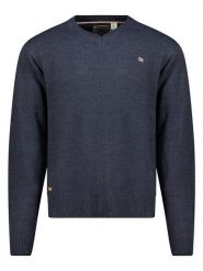 Geographical Norway Sweter "Froste" w kolorze granatowym rozmiar: M. Niebieskie swetry nierozpinane Geographical Norway, m, bez wzorów, bez kołnierzyka, bez ramiączek. Za 121.51 zł.