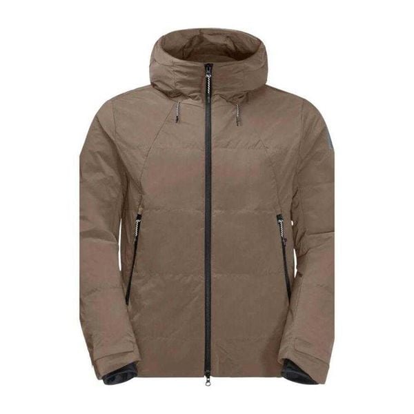Męska Kurtka Rowerowa Do Dojazdów Do Pracy. Brązowe kurtki Jack Wolfskin, l, bez wzorów, z materiału, z kapturem. Za 689.99 zł.