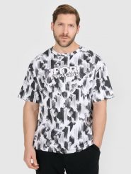 4F T-shirt oversize z nadrukiem męski - multikolor M. T-shirty 4F, m, bez wzorów, z bawełny, bez kołnierzyka, bez ramiączek. Za 79.99 zł.