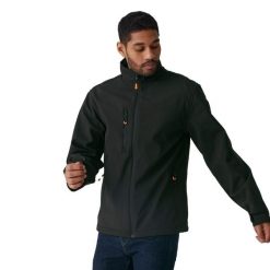Męska Ocieplana Kurtka Soft Shell Thermogen. Czarne kurtki Regatta, m, bez wzorów, bez kaptura. Za 540.99 zł.