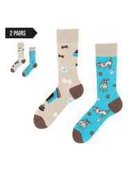 TODO SOCKS Skarpety (2 pary) w kolorze beżowo-błękitnym rozmiar: 39-42. Brązowe skarpety TODO SOCKS, bez wzorów, prążkowane. Za 66.31 zł.