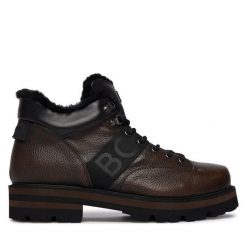 Trzewiki Bogner. Brązowe botki sznurowane Bogner, bez wzorów, bez obcasa, bez zapięcia. Za 1,599.00 zł.