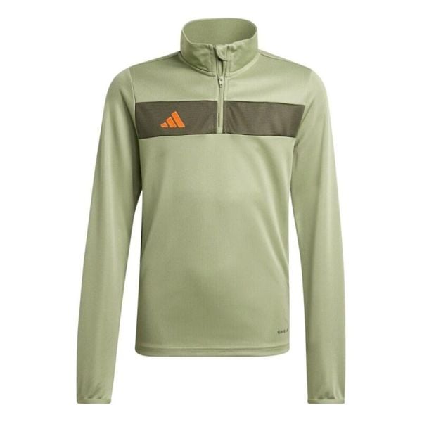 Bluza sportowa Adidas Tiro 25 Essentials junior zielona. Zielone bluzy bez kaptura Adidas, bez wzorów, z materiału, bez kaptura. Za 170.15 zł.